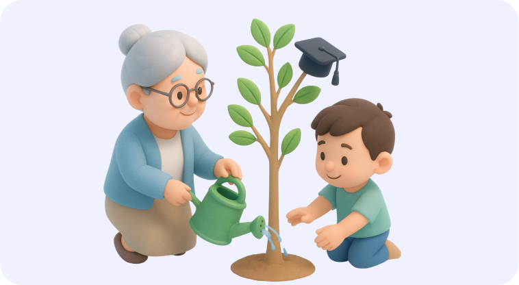 Бабушка копит для внука